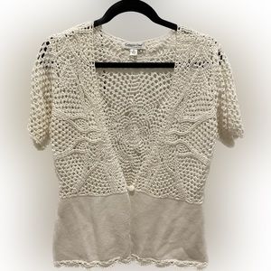 Coldwater Creek Crochet Open Sweater/Cardigan, Medium
